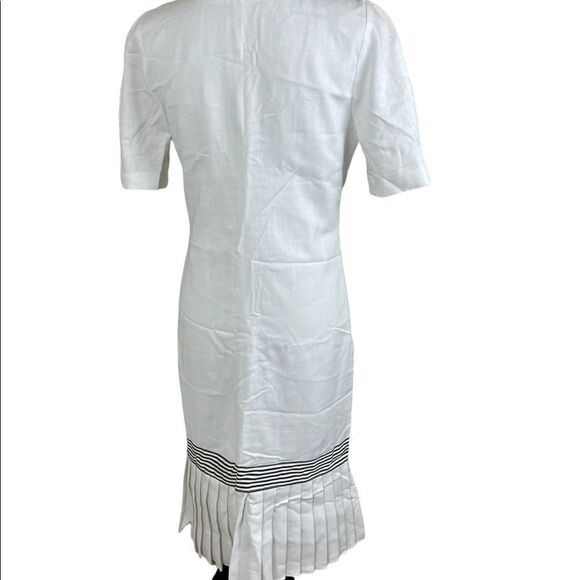 Vintage Patty O'Neil White and Blue Button Down Pleated Bottom Dress.sz 6 - Picture 2 of 8